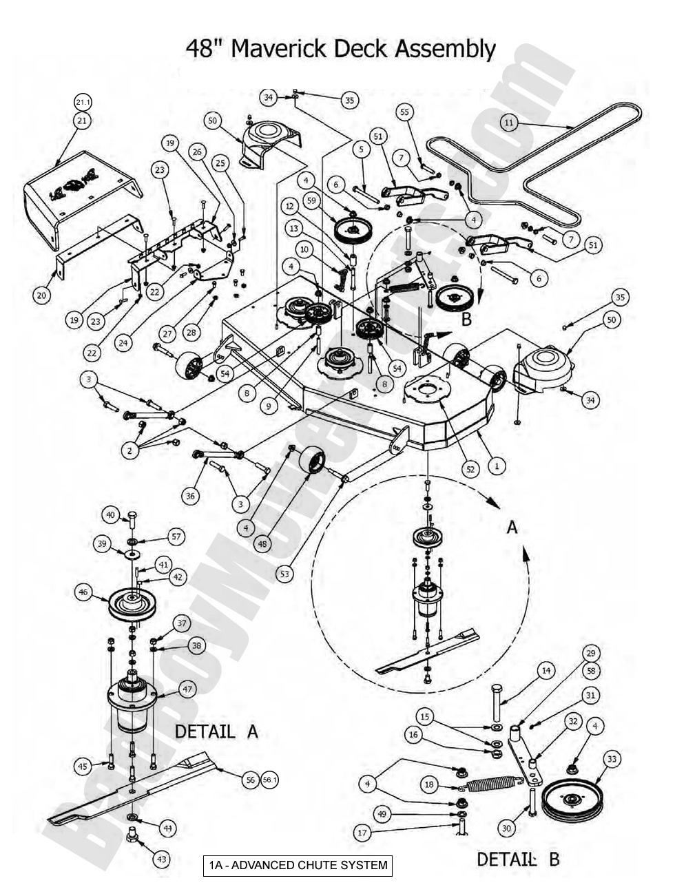 1328 - Bad Boy Mower Parts Lookup > 2016 > Maverick > 48\" Deck Assembly